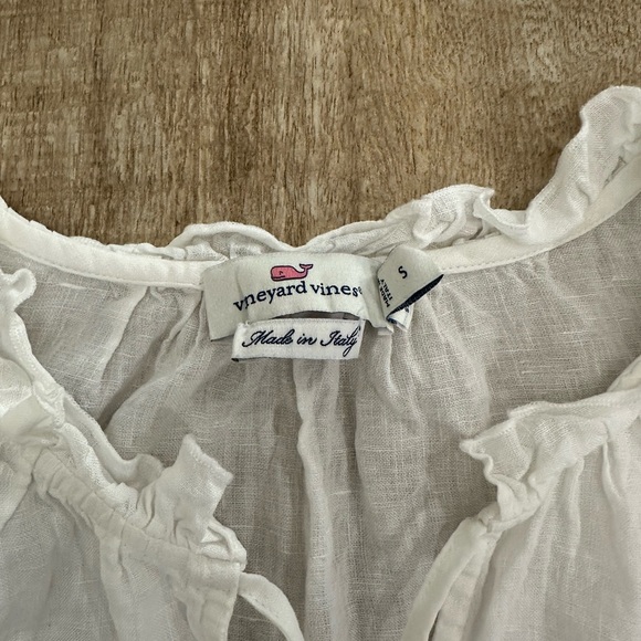 Vineyard Vines | Striped Linen Ruffle Tank | Size S | Made in Italy - Picture 3 of 16